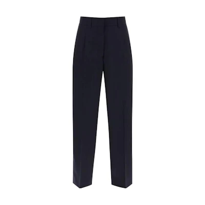(Women) MIU MIU Navy Blue Mid-Rise Slim Fit Straight-Leg Casual Pants. MP17521-1AD-F0008-S-OOO