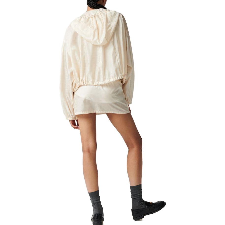 Shop (W) MIU MIU 尼龍連帽拉鍊外套 象牙白長袖外套 ML945-1VH5-F0304