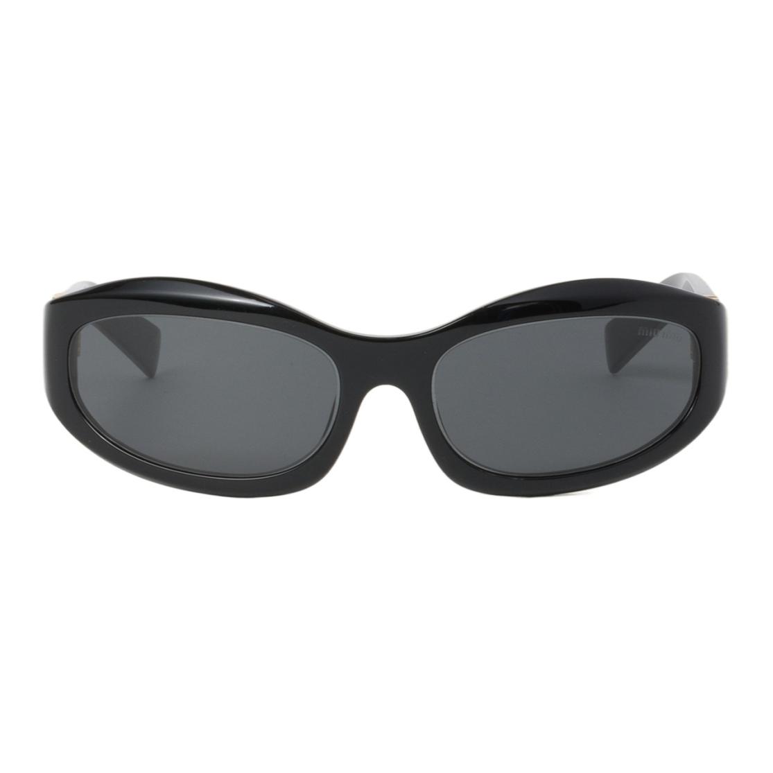 (Women) MIU MIU  Oval Acetate Full-Frame Sunglasses - Black SMU14ZE16KC059 圖 4