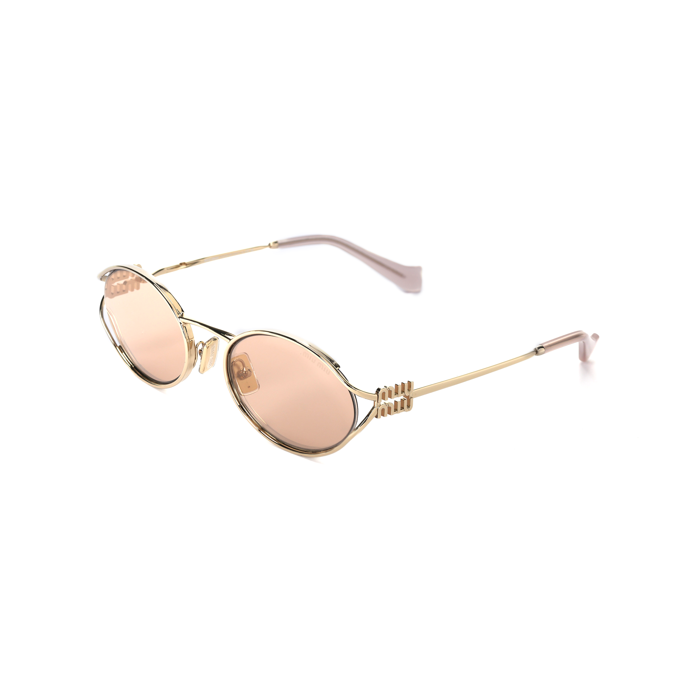 (Women) MIU MIU  Oval Metal Cut-Out Sunglasses Rose Gold SMU52Y_EZVN_FE20F_C_054