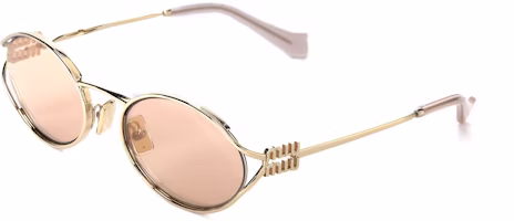 (Women) MIU MIU Oval Metal Cut-Out Sunglasses Rose Gold SMU52Y_EZVN_FE20F_C_054 (Women) MIU MIU Oval Metal Cut-Out Sunglasses Rose Gold SMU52Y_EZVN_FE20F_C_054