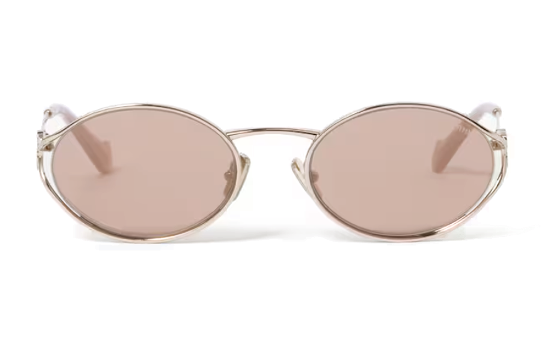 Shop (W) MIU MIU Cermin Mata Oval Metal Cut-Out Emas Mawar SMU52Y_EZVN_FE20F_C_054