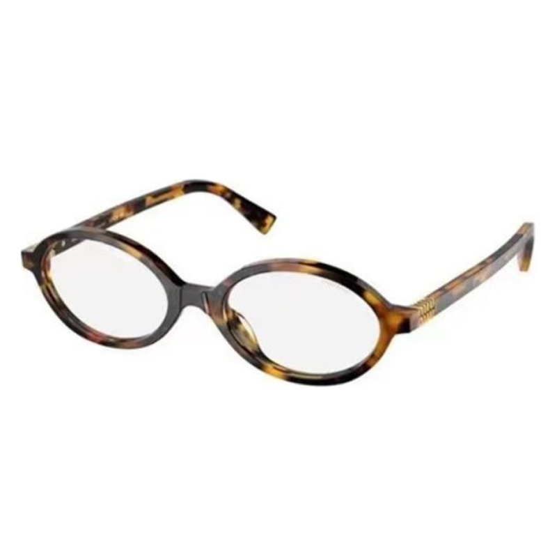 Order (W) ミュウミュウ オーバル眼鏡 べっ甲柄フレーム ブルーライトレンズ付き 0MU04ZSFVAU08N50