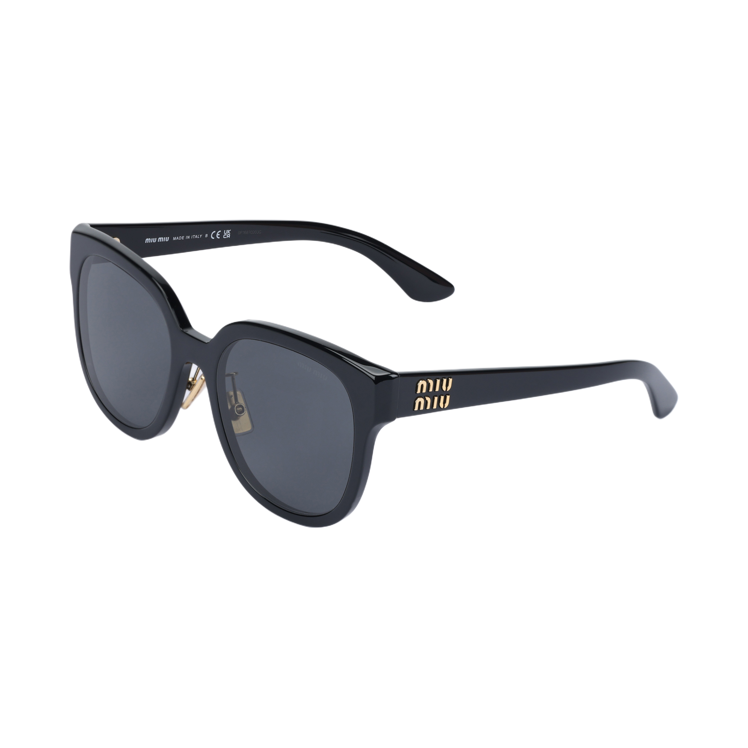 (Women) MIU MIU  Oval Sunglasses Black with Letter Logo Design. MU01ZS1AB5S0