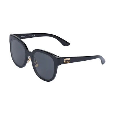 (Women) MIU MIU Oval Sunglasses Black with Letter Logo Design. MU01ZS1AB5S0