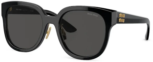 Order (W) MIU MIU 椭圆形黑色太阳眼镜带字母标志设计 MU01ZS1AB5S0