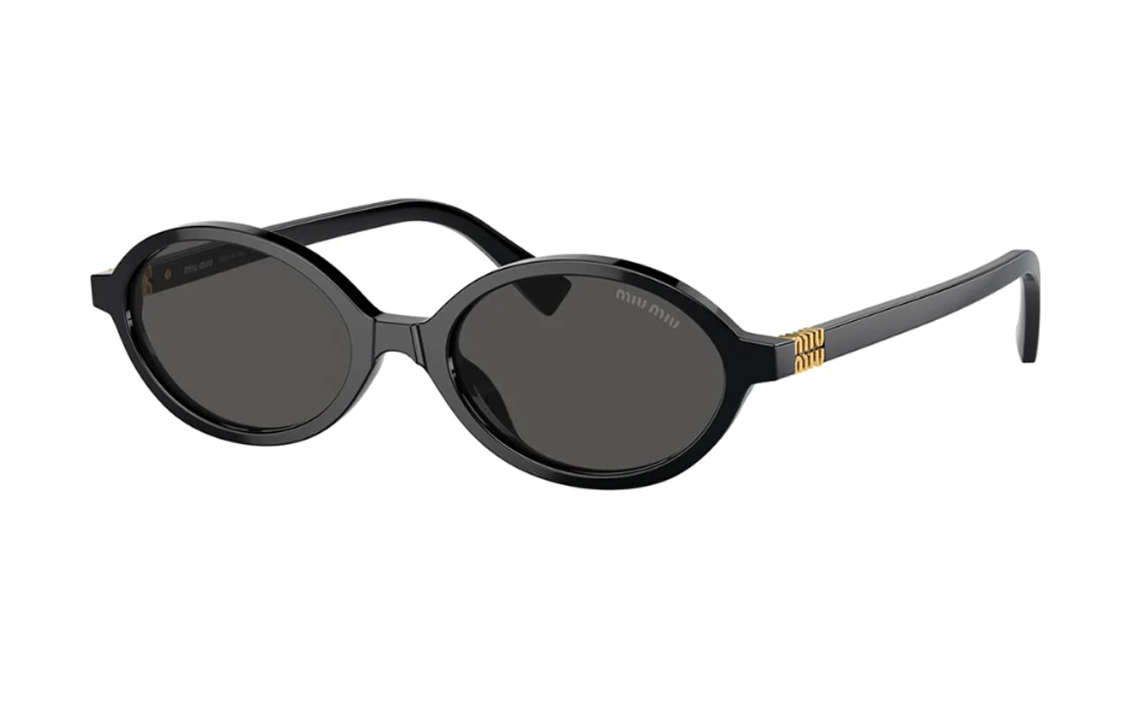 (Women) MIU MIU  Oval Sunglasses Black with Logo Temple Design. MU04ZS1AB5S0C 圖 2
