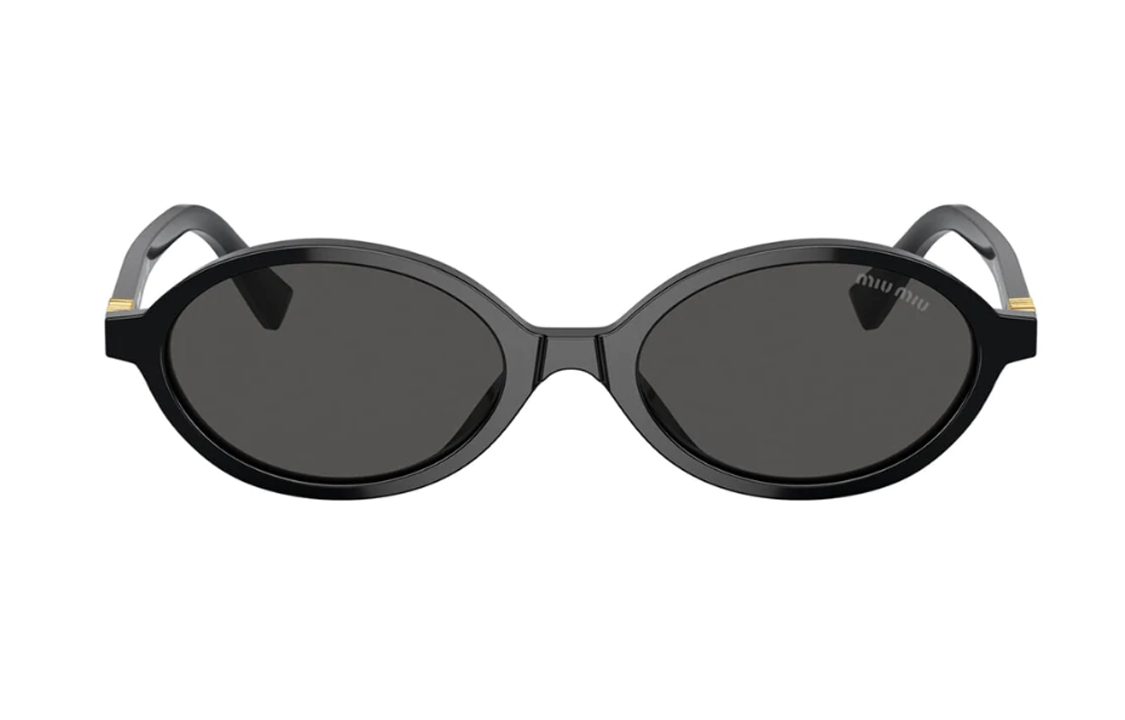 (Women) MIU MIU  Oval Sunglasses Black with Logo Temple Design. MU04ZS1AB5S0C 圖 3