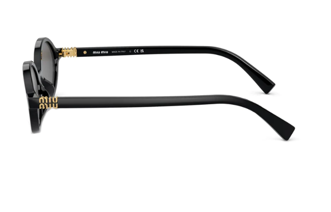 (Women) MIU MIU  Oval Sunglasses Black with Logo Temple Design. MU04ZS1AB5S0C 圖 4