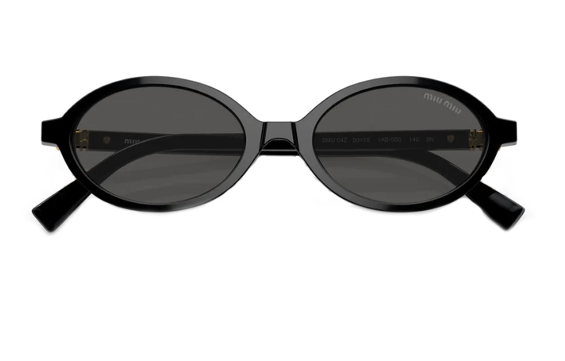 (Women) MIU MIU  Oval Sunglasses Black with Logo Temple Design. MU04ZS1AB5S0C 圖 5