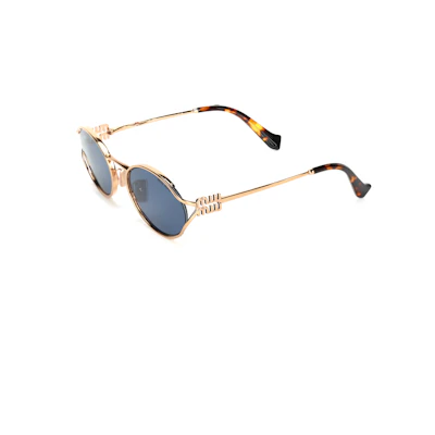 (Women) MIU MIU Oval Sunglasses Rose Gold with Logo Design & Prescription Ready. SMU52YEZVFF01V1C054