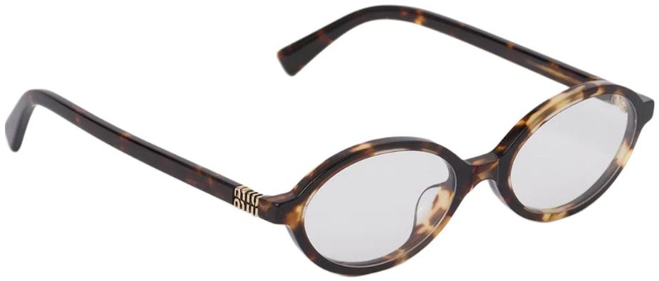 (Women) MIU MIU Oval Tortoiseshell Functional Glasses with Logo Temple. 0MU 04ZSF VAU08N Shop (Women) MIU MIU Oval Tortoiseshell Functional Glasses with Logo Temple. 0MU 04ZSF VAU08N