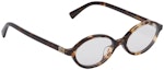 Shop (Women) MIU MIU Oval Tortoiseshell Functional Glasses with Logo Temple. 0MU 04ZSF VAU08N