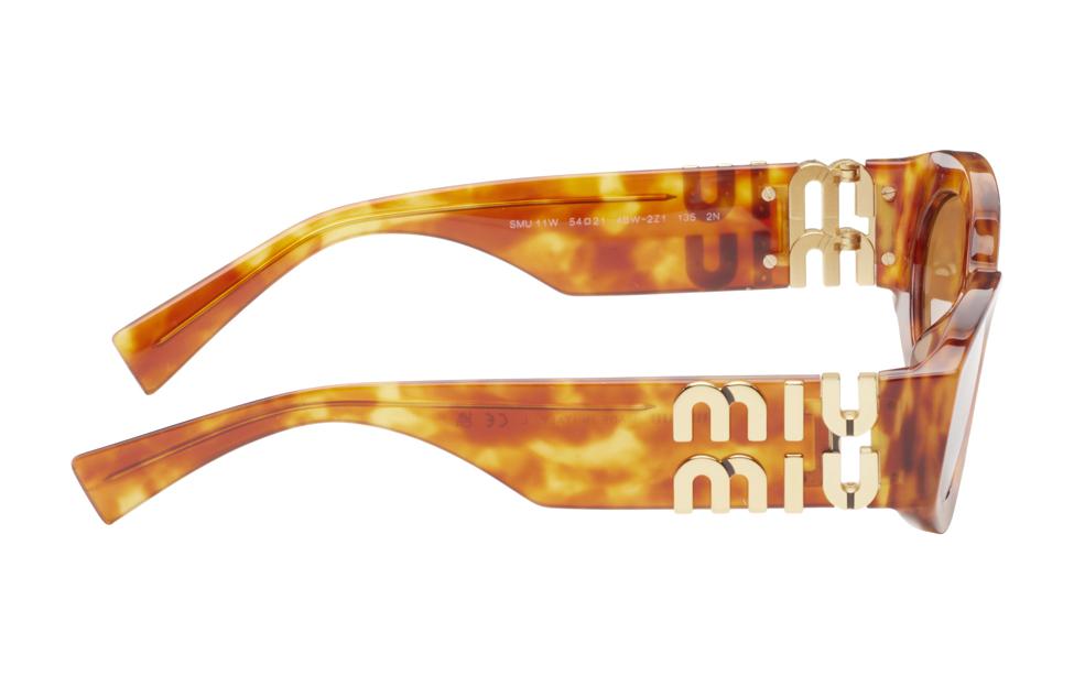 (Women) MIU MIU  Oval Tortoiseshell Sunglasses with Logo Engraving. 0MU11WS80565976844534BW2Z1 圖 3