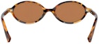 Purchase (Women) MIU MIU Oval Tortoiseshell Sunglasses with Logo Design MU-04ZSF-19P2Z1