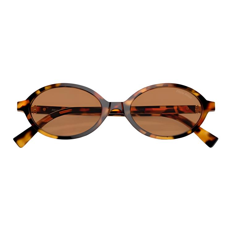 (Women) MIU MIU  Oval Tortoiseshell Sunglasses with Logo Design MU-04ZSF-19P2Z1 圖 6