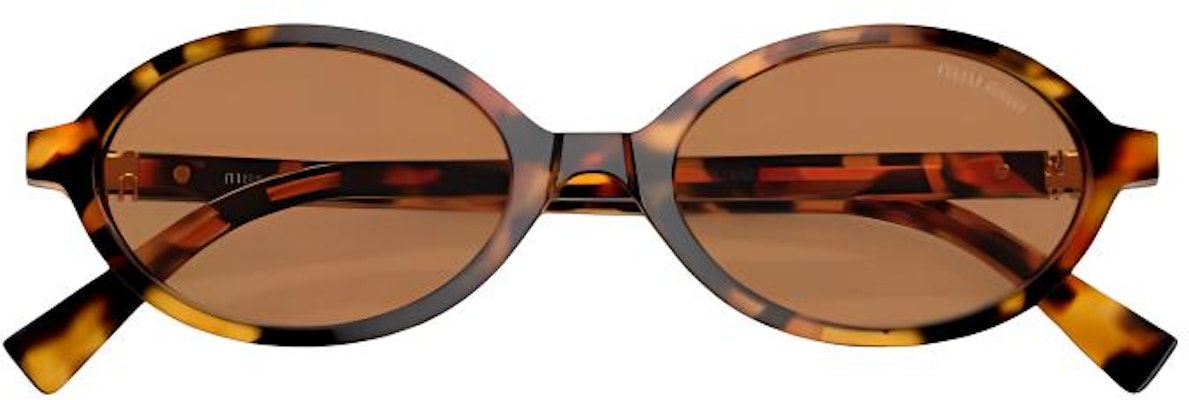 (Women) MIU MIU Oval Tortoiseshell Sunglasses with Logo Design MU-04ZSF-19P2Z1 Details for (Women) MIU MIU Oval Tortoiseshell Sunglasses with Logo Design MU-04ZSF-19P2Z1