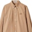 Sizing (W) MIU MIU Camisa Oversize Manga Larga Caqui con Logo Bordado. MK1626-10RG-F0241-S-AM1