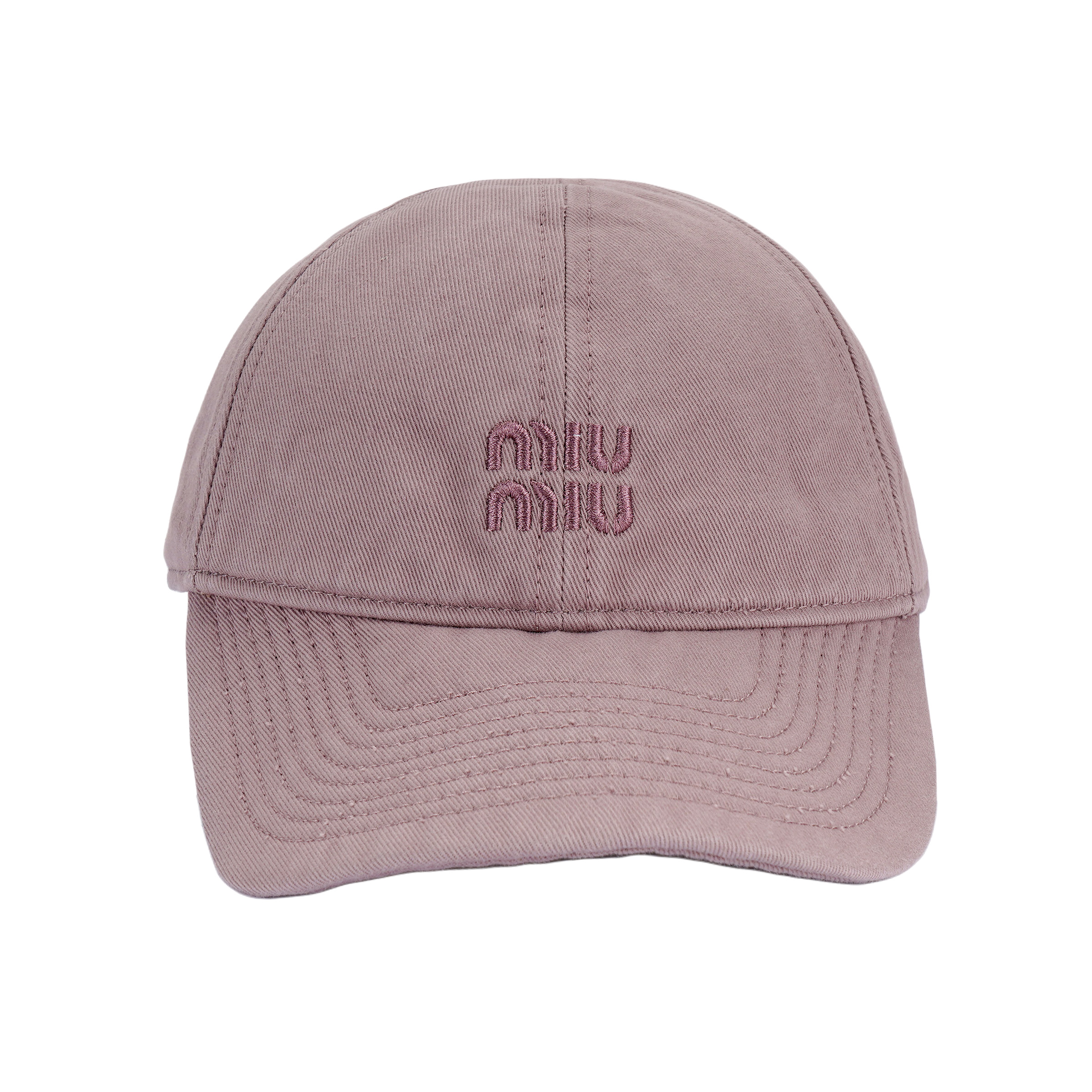(Women) MIU MIU  Pink Cotton Baseball Cap with Embroidered Logo. 5HC3702CR2F0590