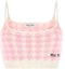 Buy (W) MIU MIU Pink Houndstooth Logo Sulam Camisole Pendek. MMV033-11UX-F0AY1
