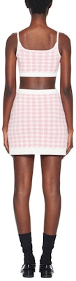 (W) MIU MIU Pink Houndstooth Logo Sulam Camisole Pendek. MMV033-11UX-F0AY1 Purchase (W) MIU MIU Pink Houndstooth Logo Sulam Camisole Pendek. MMV033-11UX-F0AY1