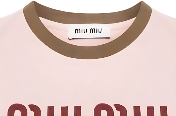 (W) MIU MIU粉紅Logo印花短袖短版T恤SS24休閒上衣 MJN519-115L-F03Q0-S-OOO Lookbook (W) MIU MIU粉紅Logo印花短袖短版T恤SS24休閒上衣 MJN519-115L-F03Q0-S-OOO