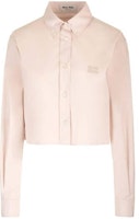 (Women) MIU MIU Pink Long-Sleeve Short Button-Up Collar Shirt MK1694-S-OOO-10RG-F0D91 (Women) MIU MIU Pink Long-Sleeve Short Button-Up Collar Shirt MK1694-S-OOO-10RG-F0D91