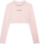 Buy (Women) MIU MIU Pink Long Sleeve T-Shirt with Crystal Letter Detailing. MJL732-10OO-F0E18