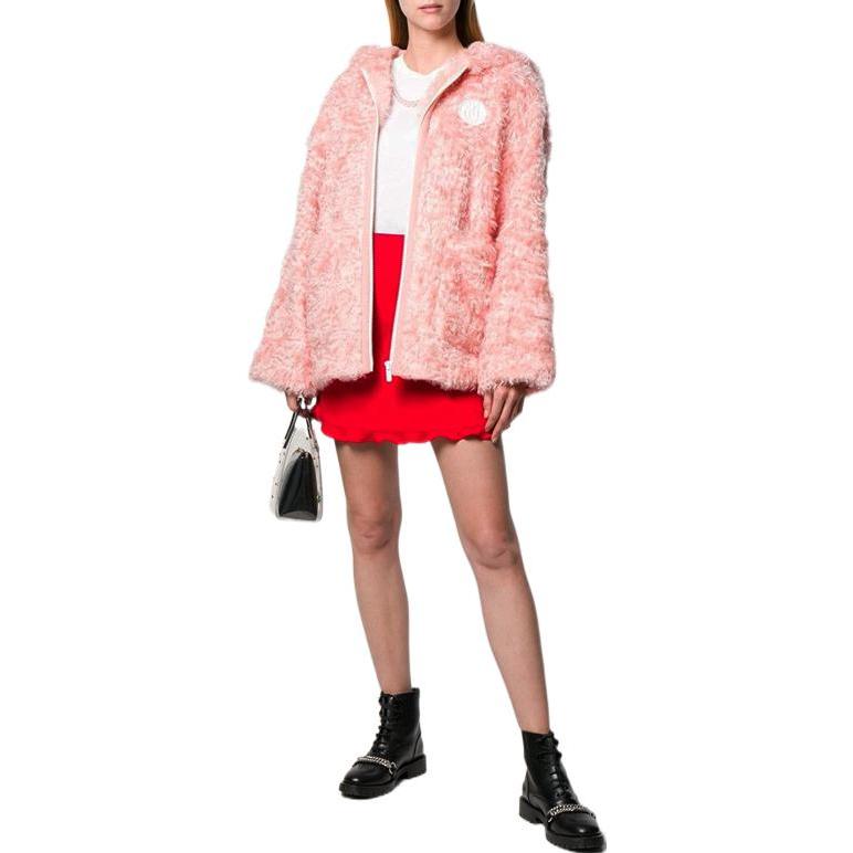 Lookbook (W) 미우미우 핑크 플러시 집업 재킷. ML567-2AL7-F0638