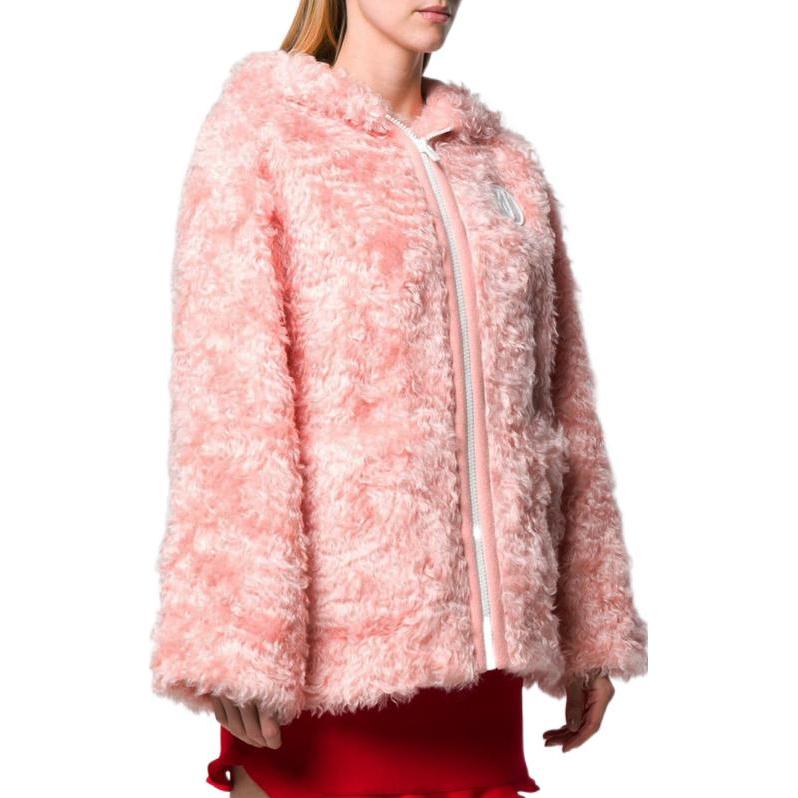 Purchase (W) 미우미우 핑크 플러시 집업 재킷. ML567-2AL7-F0638