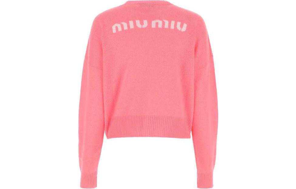 Lookbook (W) MIU MIU 粉色纯色修身长袖毛衣 MML756-122N-F0028