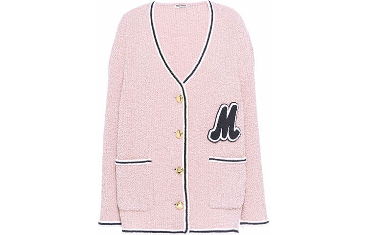 Order (W) MIU MIU Kardigan Bulu Merah Jambu SS22 Reka Bentuk Logo Huruf. MH17642E37-F0028