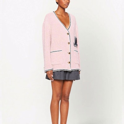 (W) MIU MIU Kardigan Bulu Merah Jambu SS22 Reka Bentuk Logo Huruf. MH17642E37-F0028 Purchase (W) MIU MIU Kardigan Bulu Merah Jambu SS22 Reka Bentuk Logo Huruf. MH17642E37-F0028