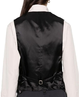 (W) MIU MIU 条纹深V无袖纽扣背心 - 黑色 MAG003-13SH-F0008-S-OOO Shop (W) MIU MIU 条纹深V无袖纽扣背心 - 黑色 MAG003-13SH-F0008-S-OOO