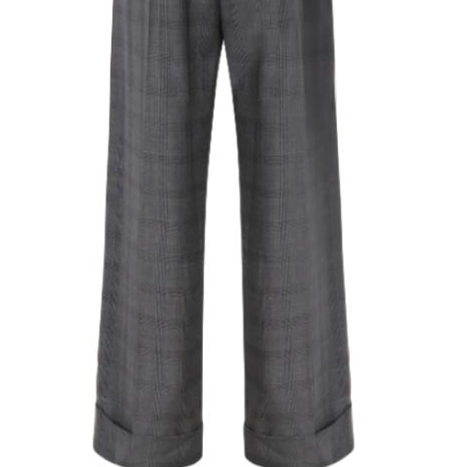 Details for (W) ミュウミュウ チェック柄 ウエストゴム ワイドレッグパンツ グレー. MP1702-15PO-F0480