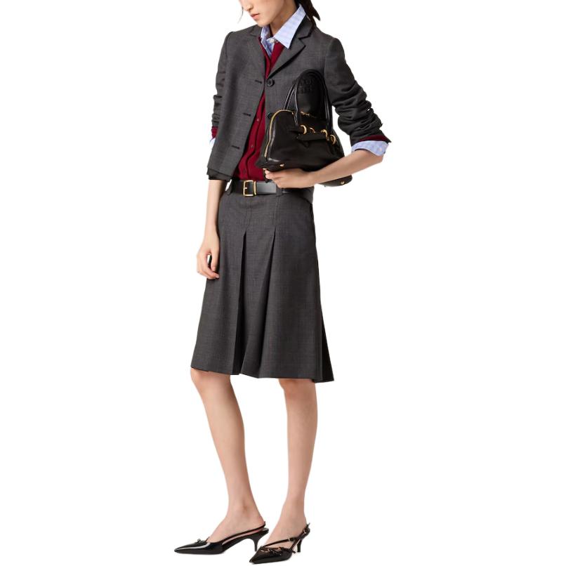 Purchase (W) MIU MIU 格紋針織徽標扣式長袖襯衫 淺藍色 MK1874-15PN-F0X31-S-OOO