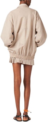 (W) MIU MIU Jaket High-Neck Plaid Logo Bordir Warna Limestone ML943-14Q8-F0F6H-S-232 Shop (W) MIU MIU Jaket High-Neck Plaid Logo Bordir Warna Limestone ML943-14Q8-F0F6H-S-232