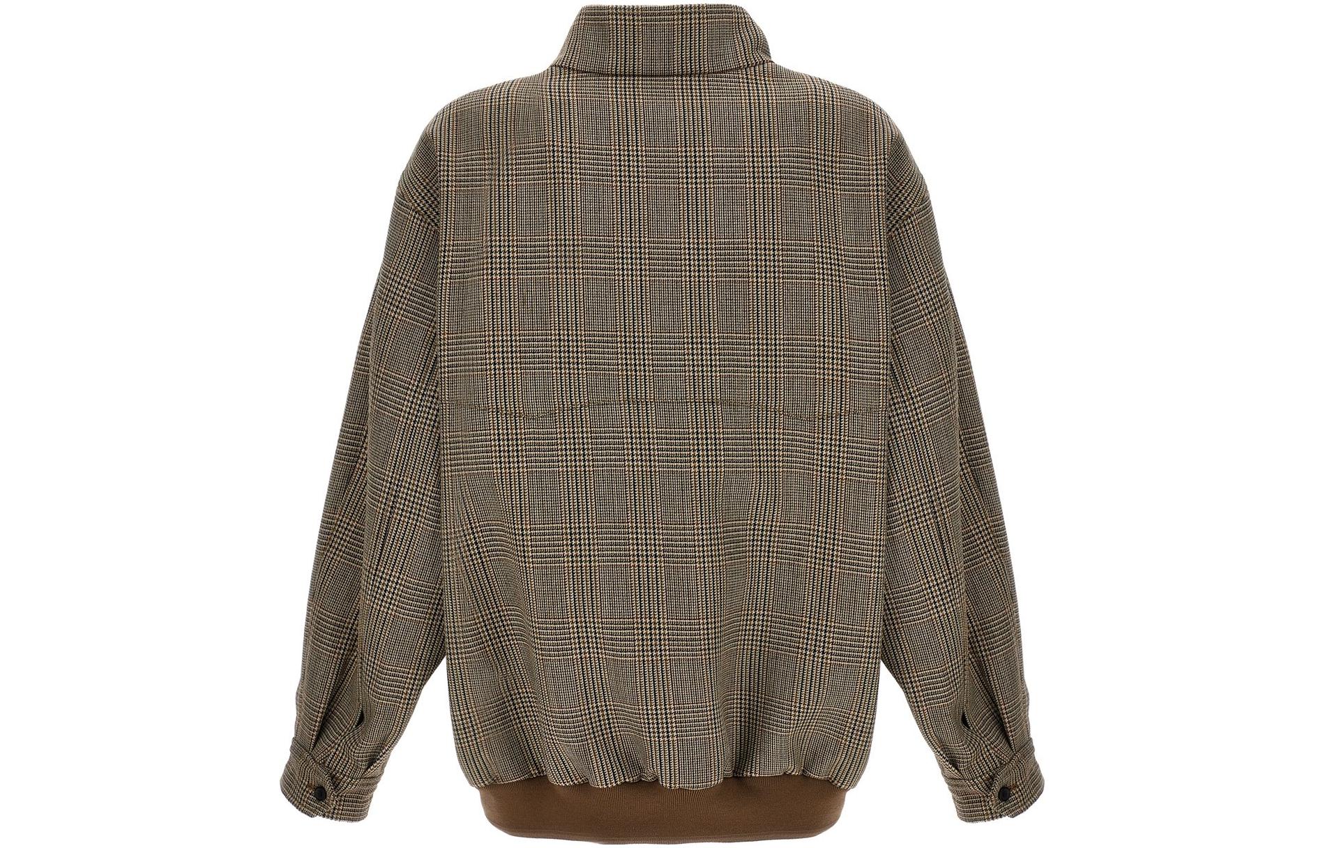 (Women) MIU MIU  Plaid Zip-Up Long Sleeve Jacket in Khaki. ML9431-3JM-F0005 圖 3