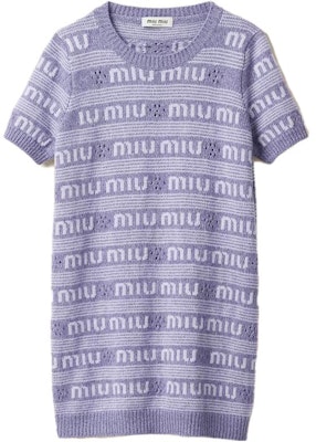 (W) MIU MIU 紫色标志印花休闲短袖连衣裙. MMA806-138E-F0230-S-232 Order (W) MIU MIU 紫色标志印花休闲短袖连衣裙. MMA806-138E-F0230-S-232