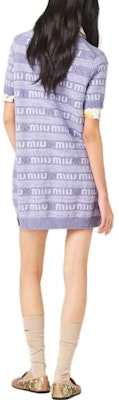 (W) MIU MIU 紫色标志印花休闲短袖连衣裙. MMA806-138E-F0230-S-232 Shop (W) MIU MIU 紫色标志印花休闲短袖连衣裙. MMA806-138E-F0230-S-232