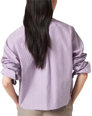 (W) MIU MIU Kemeja Ungu Berjalur Lengan Panjang dengan Kolar. MK1833-139C-F0B2R-S-OOO Shop (W) MIU MIU Kemeja Ungu Berjalur Lengan Panjang dengan Kolar. MK1833-139C-F0B2R-S-OOO