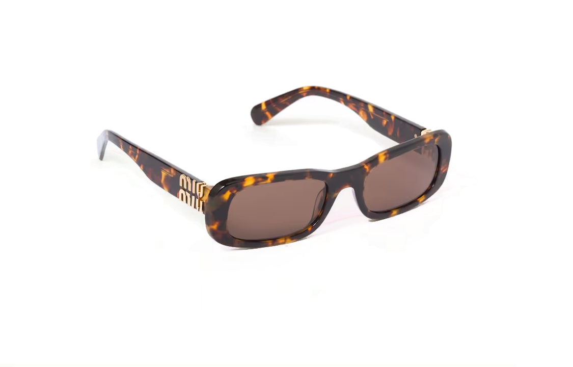 (Women) MIU MIU  Rectangular Acetate Sunglasses with Logo, Tortoiseshell. SMU08Z_EVAU_FE06B_C_053 圖 3