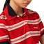 Sizing (Women) MIU MIU Red Cropped Striped Logo Embroidered Short Sleeve Polo Shirt. MJN547-146U-F057S-S-OOO