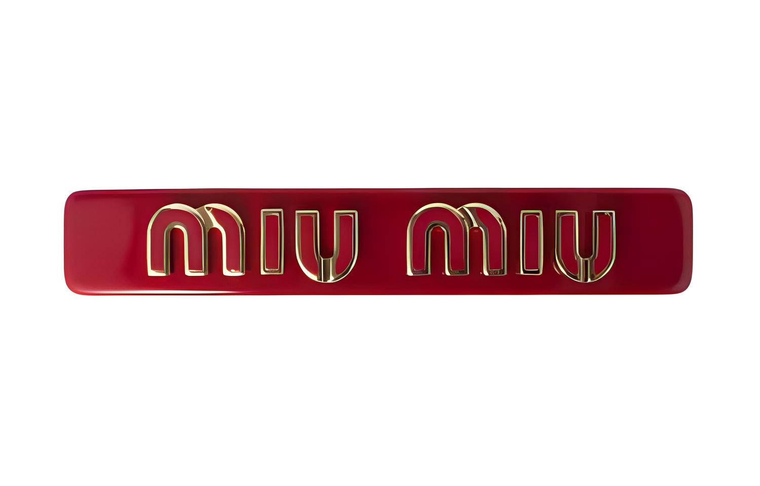 (Women) MIU MIU  Red Hair Clip with Letter Logo Design. 5IF114_2F72_F0011