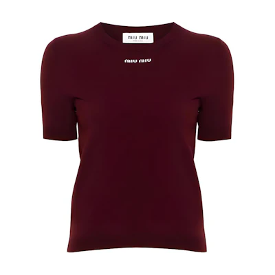 (Women) MIU MIU Red Logo Lettering Crewneck T-Shirt SS24 MML958-14M4-F0399-S-OOO