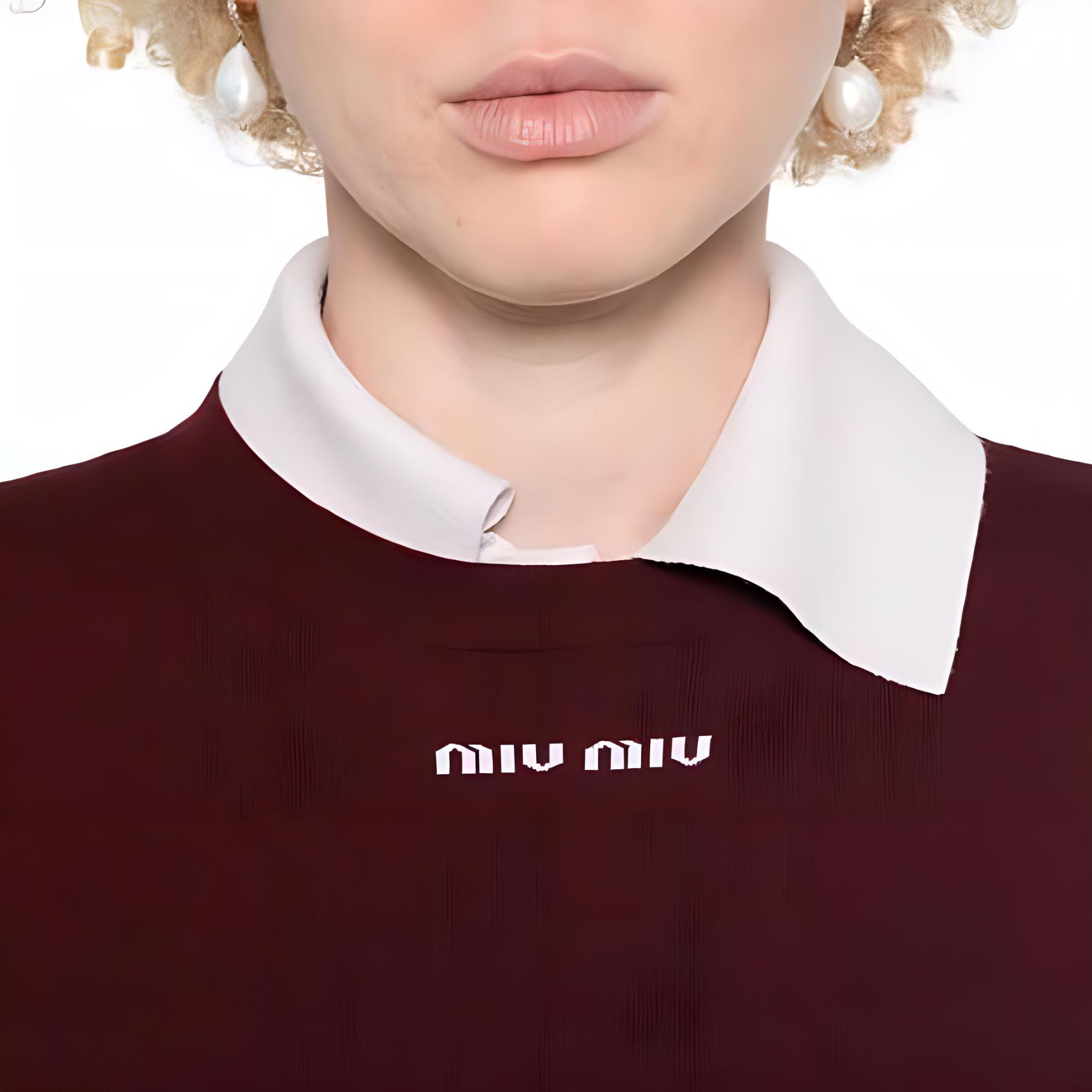 Shop (W) MIU MIU 紅色標誌字母圓領T恤 SS24 MML958-14M4-F0399-S-OOO