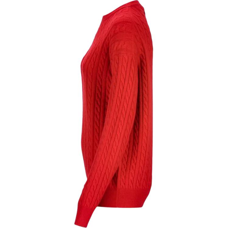 Shop (W) MIU MIU 红色罗纹针织圆领长袖毛衣 MML818-13KX-F0011