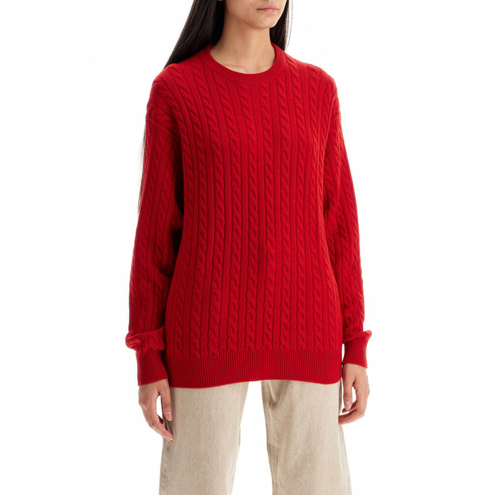 Purchase (W) MIU MIU 红色罗纹针织圆领长袖毛衣 MML818-13KX-F0011