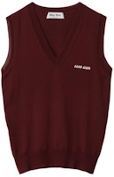 (Women) MIU MIU Red V-Neck Sleeveless Vest with Embroidered Logo. MMV209-14RH-F0399-S-OOO (Women) MIU MIU Red V-Neck Sleeveless Vest with Embroidered Logo. MMV209-14RH-F0399-S-OOO