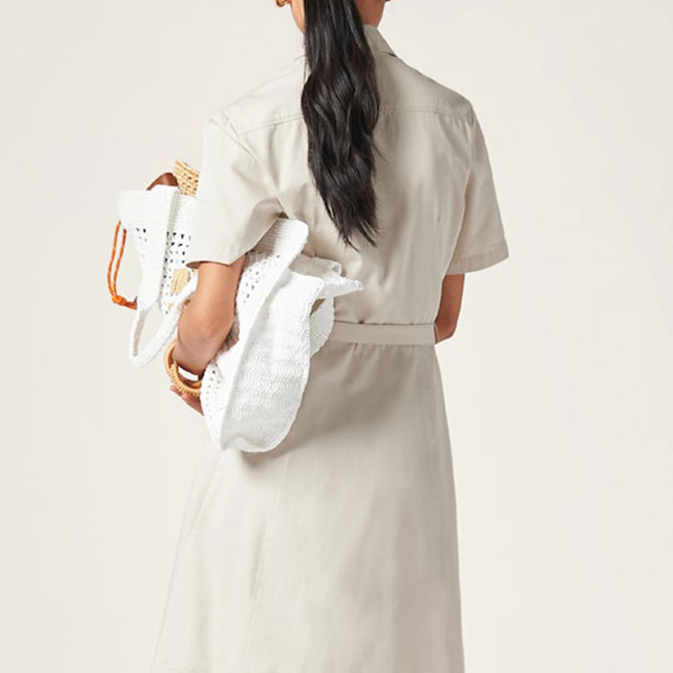 (Women) MIU MIU  Short-Sleeve Button-Up Casual Dress in Limestone Grey. MF5434-144D-F0A08-S-OOO 圖 7